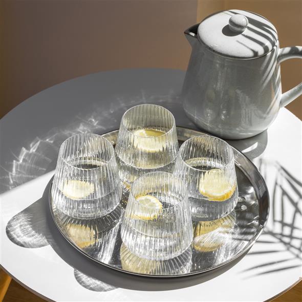 Plastik glas m. riller