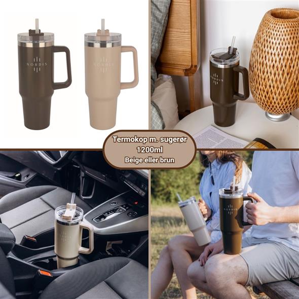 Termokop m. sugerør 1200ml